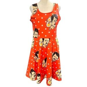 ARTSCOW Ron Swanson Inspired Skater Dress Sleeveless Full Skirt Size XL NWT